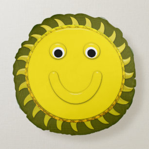 Cojín Redondo Glass Sunshine Happy Face Round Pillow