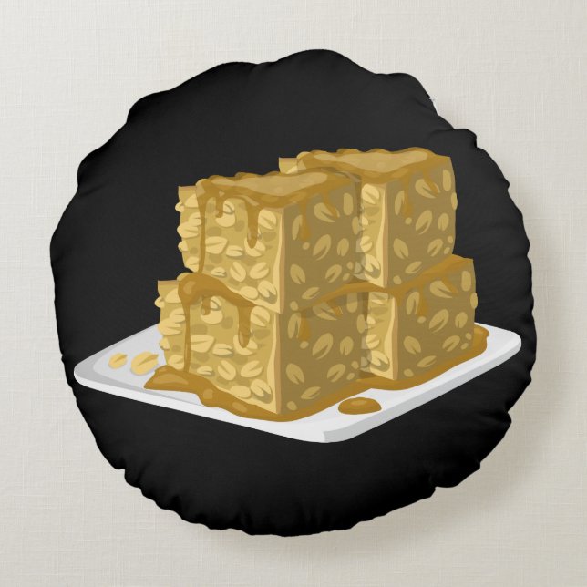 Cojín Redondo Glitch Food avena (Reverso)