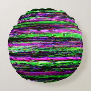 Cojín Redondo Glitch tech abstract pattern