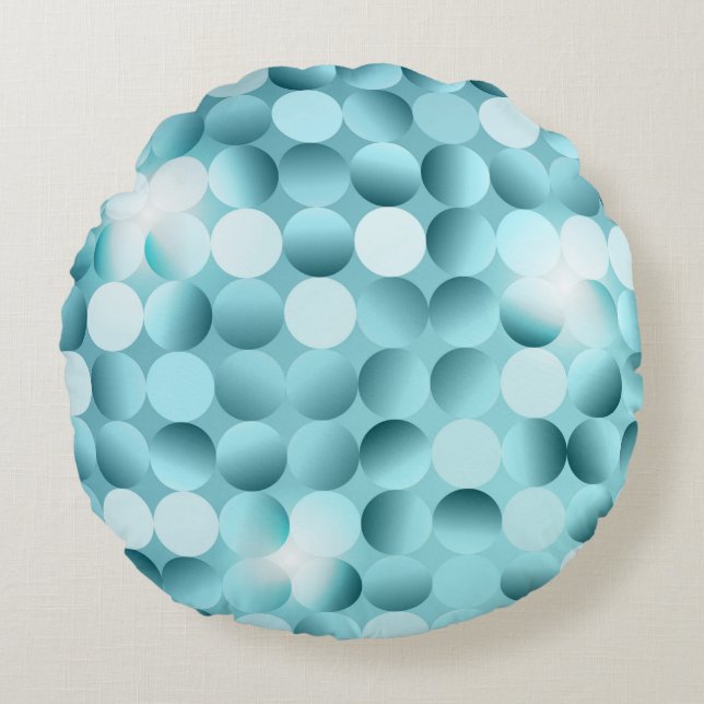 Cojín Redondo Glittering confeti verde celebración de fondo (Anverso)