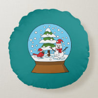 Globe de nieve con cardenal Snowman y árbol de pin