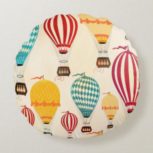 Cojín Redondo Globo de aire: diseño de patrones lúdicos.