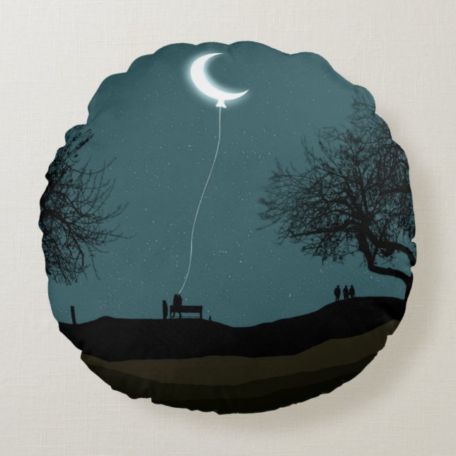 Cojín Redondo Globo lunar (Anverso)