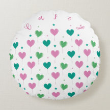 Globos de Corazón Verdes Rosados Patrón de Estrell