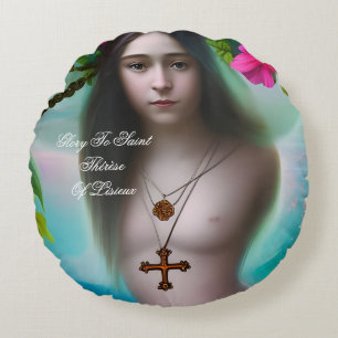 Cojín Redondo gloria a santa teresa de lisieux