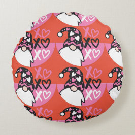 Cojín Redondo Gnome del Día de San Valentín 