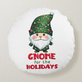 Cojín Redondo Gnome Para Los Navidades Funny Y Adorable De Las V