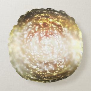 Cojín Redondo gold abstract blur background, with defocused boke