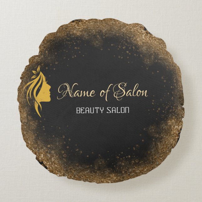 Cojín Redondo Gold and black   (Anverso)