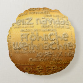 Cojín Redondo Gold International Weihnachten Navidad R Pillow