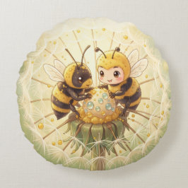 Cojín Redondo Golden Bumblebee in Bloom Dance.5