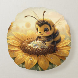 Cojín Redondo Golden Bumblebee in Bloom Dance.9