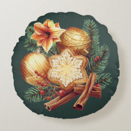 Cojín Redondo Golden Christmas Star with Cinnamon