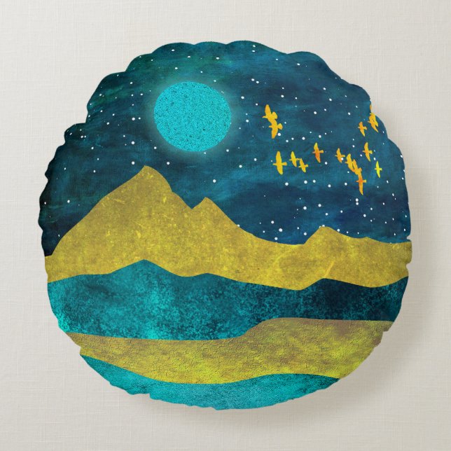 Cojín Redondo Golden Flock (Anverso)