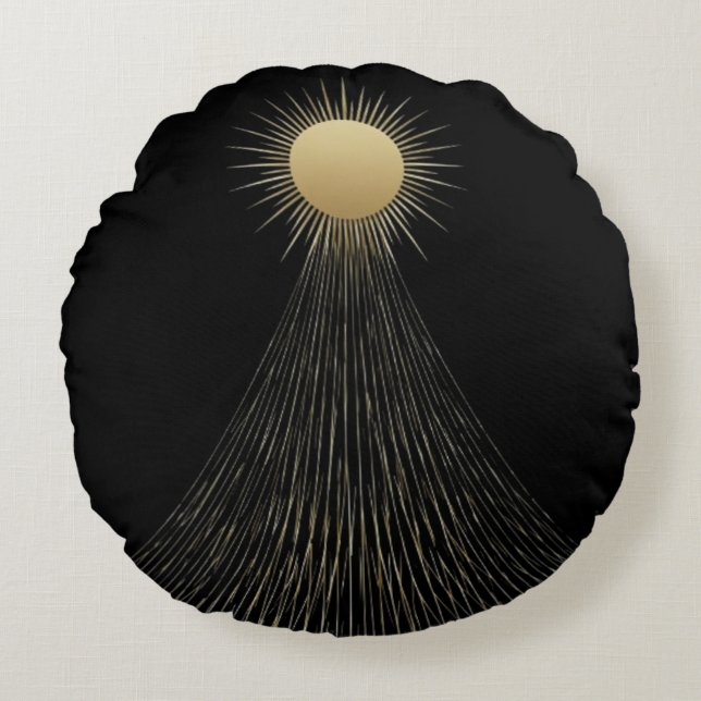Cojín Redondo Golden Light Path Celestial Decor Pillow Gift (Anverso)