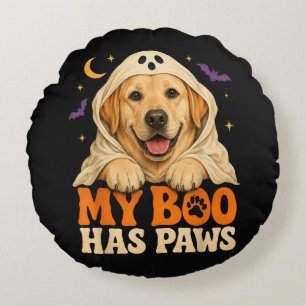Cojín Redondo Golden Retriever Halloween Patas Espeluznantes