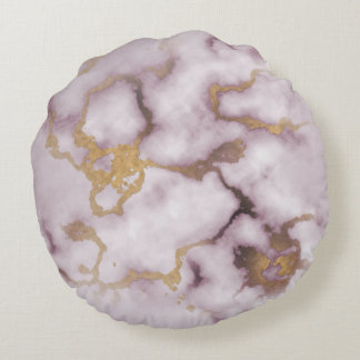 Cojín Redondo Golden Vein Marble Blush Aura Throw Pillows