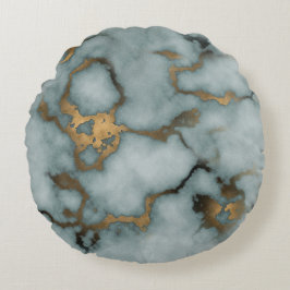 Cojín Redondo Golden Vein Marble  Ocean Mist Throw Pillows