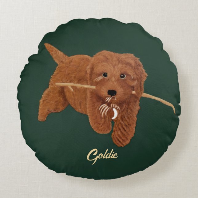 Cojín Redondo Goldie Doodle (Anverso)
