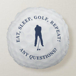 Cojín Redondo Golf Ball Personalizado Male Golfer Silhouette Cut