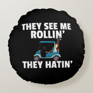 Cojín Redondo Golf Cart Gift Golfing Golfer Funny Men
