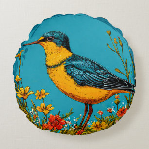 Cojín Redondo Golondrina de arena ave Silvestre Decoración Golon