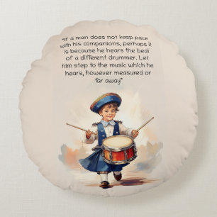 Cojín Redondo Golpe de un tambor diferente