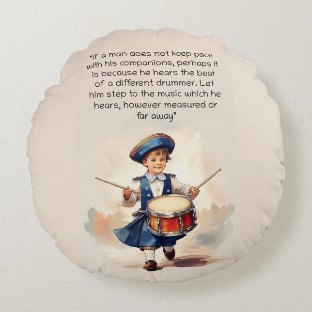 Cojín Redondo Golpe de un tambor diferente (Anverso)