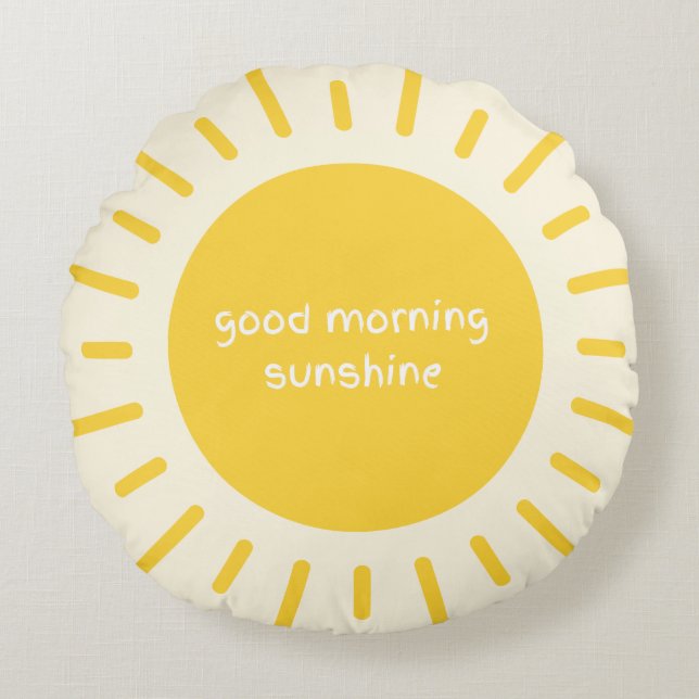 Cojín Redondo good morning sunshine nursery pillow (Anverso)