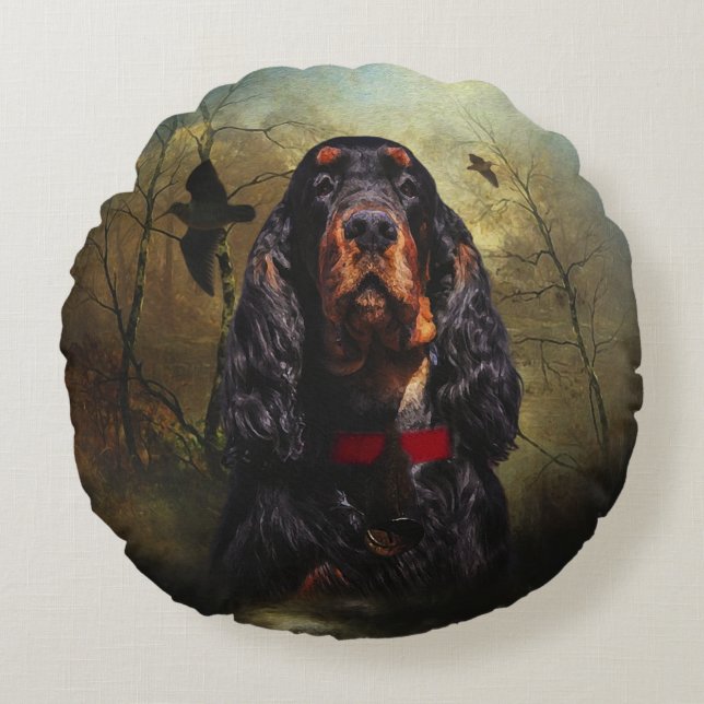 Cojín Redondo Gordon Setter (Anverso)