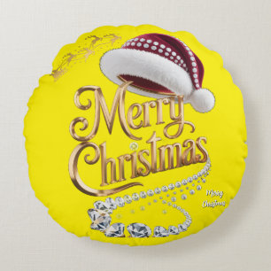 Cojín Redondo Gorrito de Navidad adorable