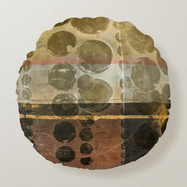 Cojín Redondo Gotitas verdes circulares (Anverso)