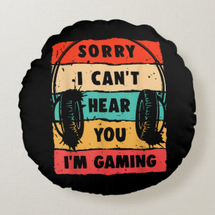 Cojín Redondo Graciosa camiseta de gamer para adolescentes hombr