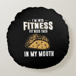 Cojín Redondo Gracioso Gym Fitness Taco T-Shirt