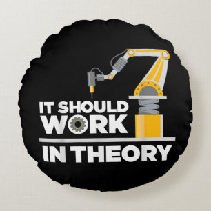 Cojín Redondo Gracioso Robotics Art Para Hombres Robot Robotics