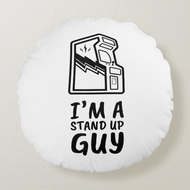 Cojín Redondo Gracioso videojuego de retro gamer Arcade Viejo Co (Anverso)