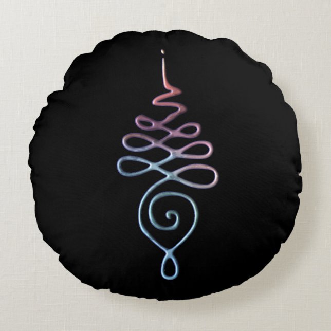 Cojín Redondo Gradient Unalome (Anverso)