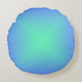 Cojín Redondo Gradiente de diamante azul a verde aguamarina