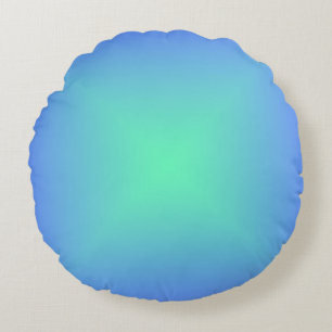 Cojín Redondo Gradiente de diamante azul a verde aguamarina