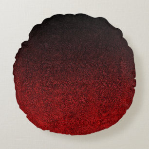 Cojín Redondo Gradiente de Purpurina rojo y negro