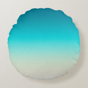 Cojín Redondo Gradiente Moderno de Azul a Aqua Ombre Athlet