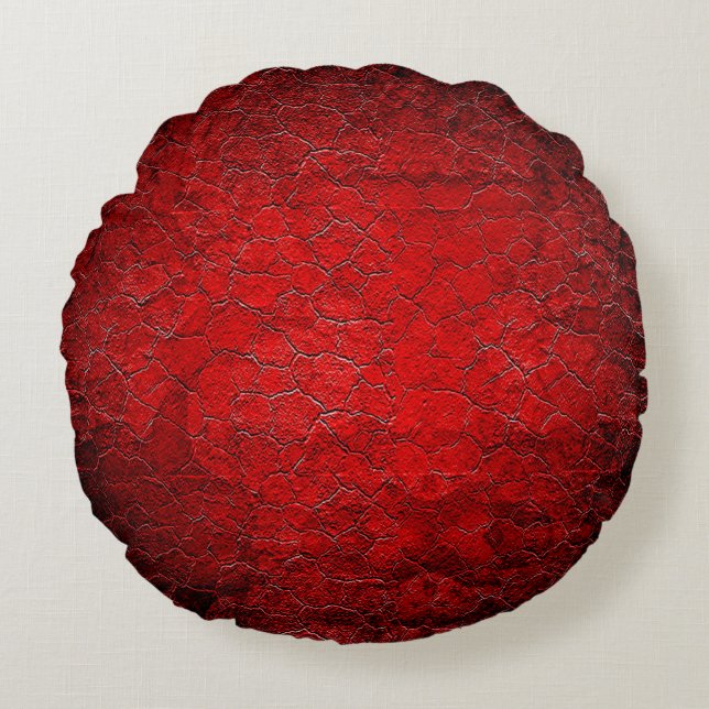 Cojín Redondo Gradiente negro de textura de grifo rojo (Anverso)