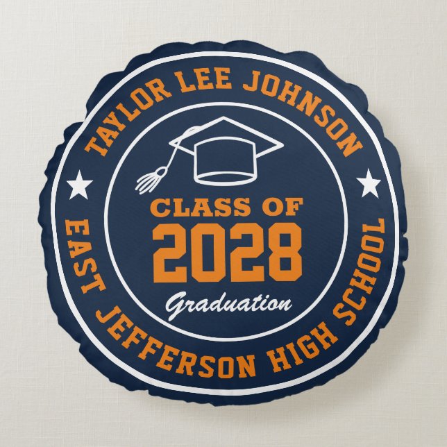 Cojín Redondo Grado De Grado De La Escuela Secundaria Grad (Anverso)