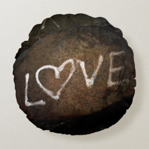 Cojín Redondo Graffiti de amor blanco