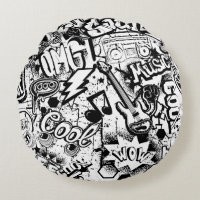 Graffiti de historietas en blanco y negro sin fisu