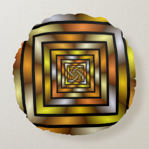 Cojín Redondo Gráfica trippy colorida de túnel luminoso
