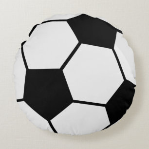 Cojín Redondo Gráfico clásico de balón de fútbol para fanáticos