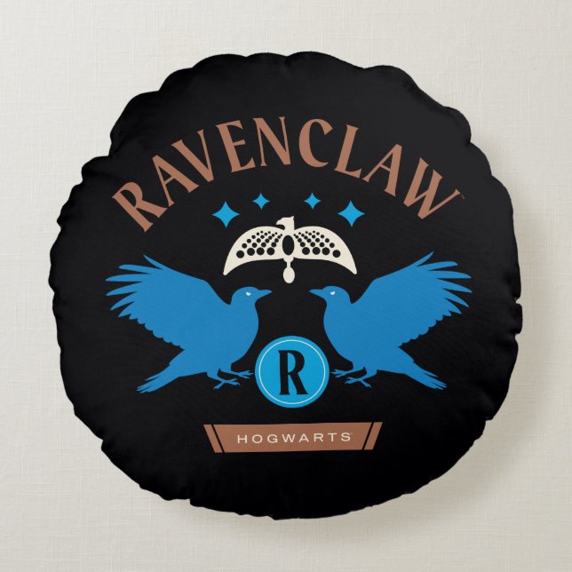 Cojín Redondo Gráfico de Diadem de doble águila RAVENCLAW™ House (Anverso)