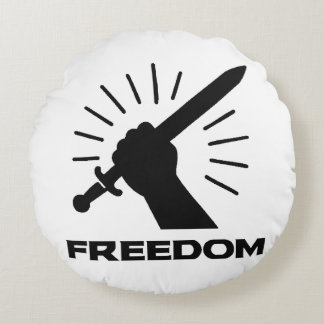 Cojín Redondo gráfico de espada de la libertad