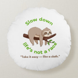 Cojín Redondo Gráfico de Sloth Down